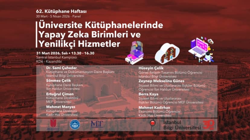 62. Kütüphane Haftası | Panel: 'Üniversite Kütüphanelerinde Yapay Zeka Birimleri ve Yenilikçi Hizmetler'