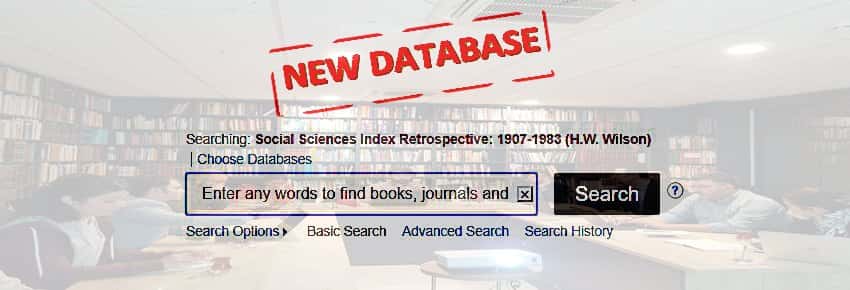 Social Sciences Index Retrospective 1907 – 1983 Veri Tabanı Erişime Açıldı